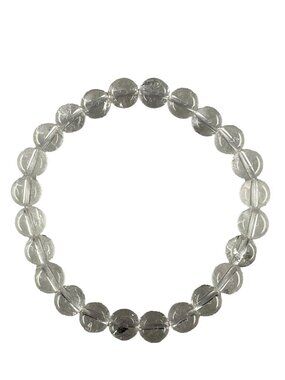 8mm Natural Clear Quartz Bead Bracelet Master Healer Crystal Crown Chakra Gift